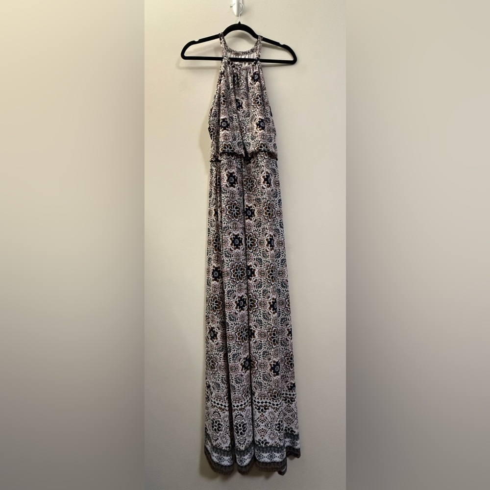 Artisan New York Boho Floral Halter Maxi Dress | Sleeveless Pockets‎ Blouson - S - Picture 2 of 10
